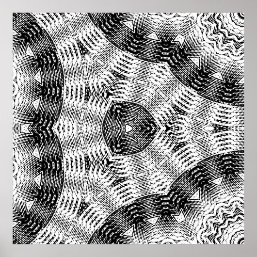 Checkered Sine Wave Distortion Mirrored 8x8x3x ポスター (正面)
