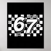 Checkered Six Seven 6 7 Meme Gen Alpha Slang  ポスター (正面)