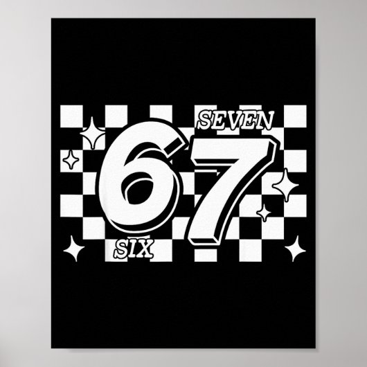 Checkered Six Seven 6 7 Meme Gen Alpha Slang  ポスター (正面)