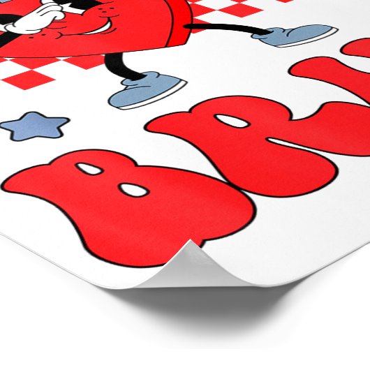 Checkered Six Seven Bruh Hearts 67 Valentines Day  ポスター (角)