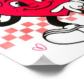 Checkered Six Seven Cool Hearts 67 Valentines Day  ポスター (角)