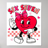 Checkered Six Seven Cool Hearts 67 Valentines Day  ポスター (正面)