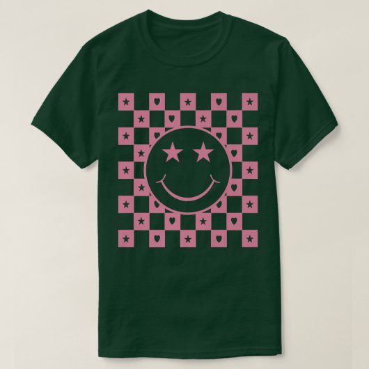 Checkered Smiling Face Funny Premium  Tシャツ (デザイン正面)