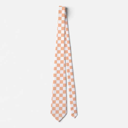 Checkered squares peach white retro ネクタイ (正面)