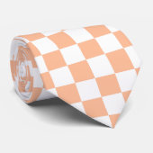 Checkered squares peach white retro ネクタイ (ロール)