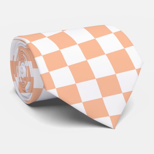 Checkered squares peach white retro ネクタイ (ロール)
