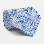 checkered, tartan, plaid, classic, blue, white ネクタイ (ロール)