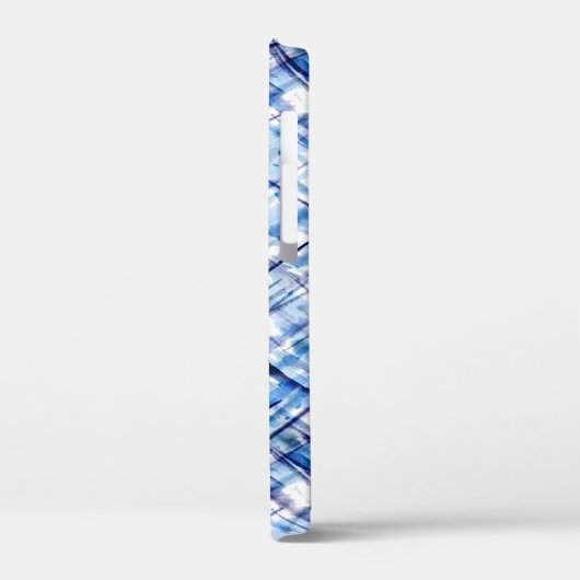 checkered, tartan, plaid, classic, blue, white Case-Mate iPhoneケース (裏面 / 左)