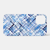 checkered, tartan, plaid, classic, blue, white Case-Mate iPhoneケース (裏面 (横))