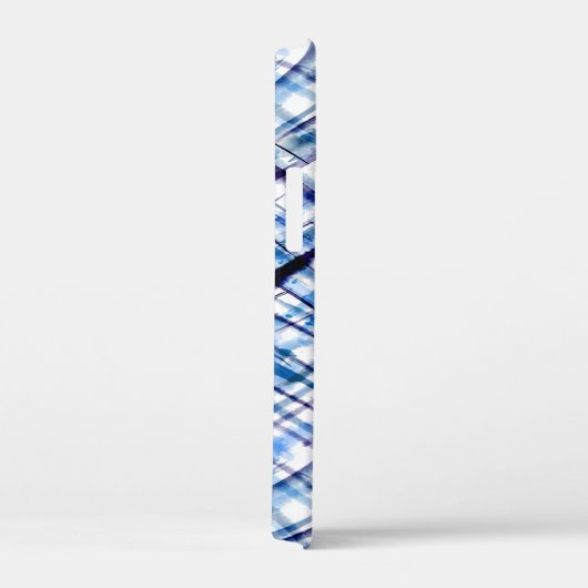 checkered, tartan, plaid, classic, blue, white Case-Mate iPhoneケース (裏面 / 右)