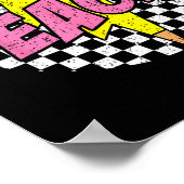 Checkered Teach Pencil Lightning Bolt Back To Scho ポスター (角)