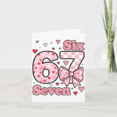 Checkered Valentine Cute Six Seven 6 7 Meme Teens  カード (正面)