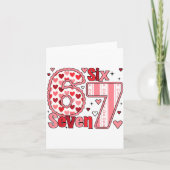 Checkered Valentine Cute Six Seven 6 7 Meme Teens カード (正面)