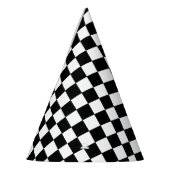 Checkered White and Black パーティーハット (左)