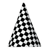 Checkered White and Black パーティーハット (右)