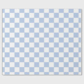 Checkered White Soft Sky Blue Wrapping Paper Roll ラッピングペーパー (フラット)