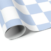 Checkered White Soft Sky Blue Wrapping Paper Roll ラッピングペーパー (ロールコーナー)