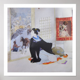 Checking on the Neighbors - collage art ポスター