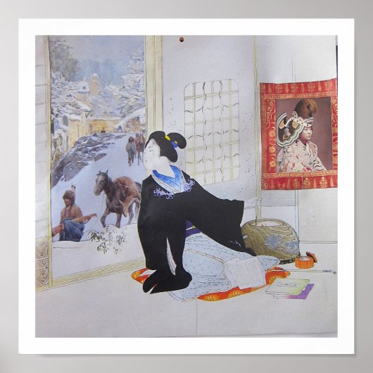 Checking on the Neighbors - collage art ポスター (正面)