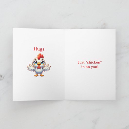 Checking on You | Funny Chicken カード (内部)
