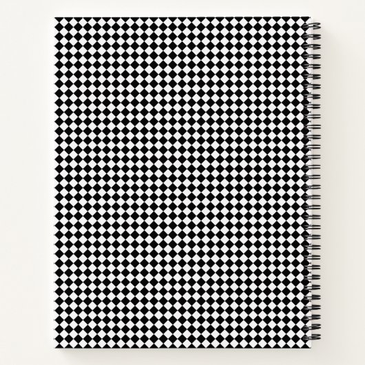 Checkmate Charm: Customizable Retro Grid ノートブック (裏面)