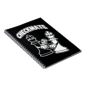 Checkmate Chess Tournament Art Black and White ノートブック (右側)