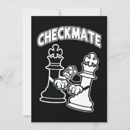 Checkmate Chess Tournament Art Black and White 招待状