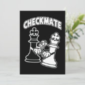 Checkmate Chess Tournament Art Black and White 招待状 (スタンド正面)