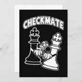 Checkmate Chess Tournament Art Black and White 招待状 (正面/裏面)