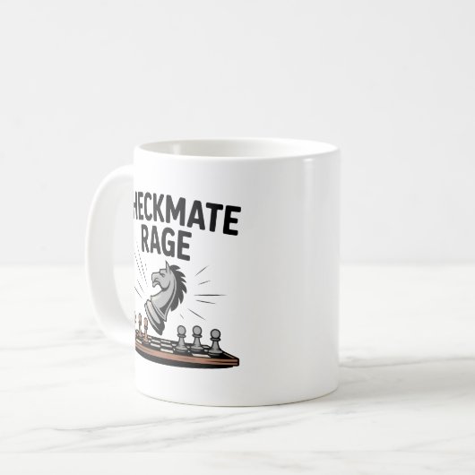 Checkmate Rage Mug – Funny Chess Gift for gamers コーヒーマグカップ (正面左)