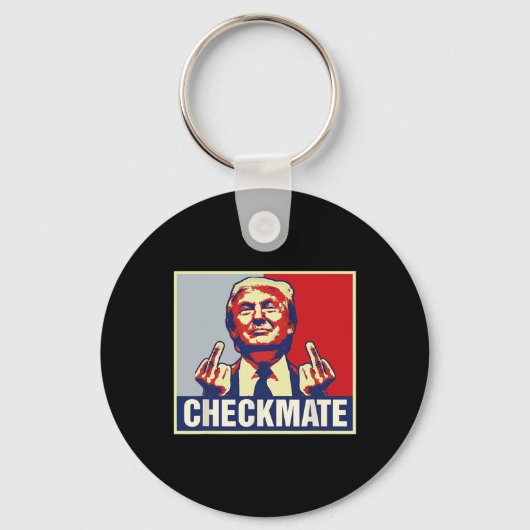 Checkmate Trump 2024おもしろいキャンペ大統領のーン キーホルダー (正面)