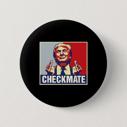 Checkmate Trump 2024おもしろいキャンペ大統領のーン 缶バッジ (正面)