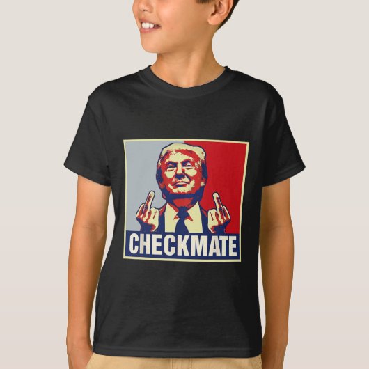 Checkmate Trump 2024おもしろいキャンペ大統領のーン Tシャツ (正面)