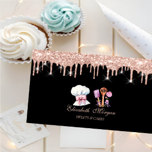 Cheef Tools Flowers Rose Gold Drips Bakery 名刺