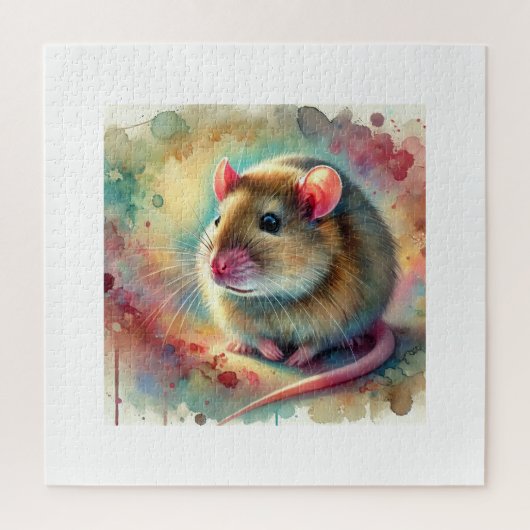 Cheek Pouch Rat 240624AREF125 - Watercolor ジグソーパズル (縦)