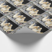 Cheekedの白いテナガザルの包装紙 ラッピングペーパー (角)