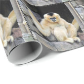 Cheekedの白いテナガザルの包装紙 ラッピングペーパー (ロールコーナー)