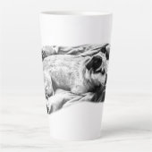 Cheeky Bedtime Look, Terrier On Guard カフェラテマグ (正面)