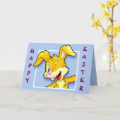 Cheeky bunny "Happy Easter" - Ostern カード (黄色い花)