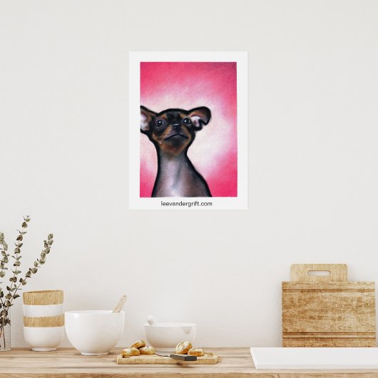 Cheeky Chihuahua, leevandergrift.com ポスター (キッチン)