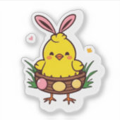 Cheeky Easter Chick Funny Holiday シール (正面)