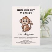 Cheeky Monkey 2nd Birthday invitation 招待状 (スタンド正面)