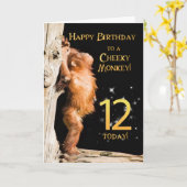 Cheeky monkey age 12 カード (黄色い花)