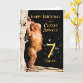 Cheeky monkey age 7 カード (黄色い花)