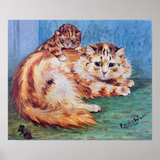 Cheeky Mouse and Cats, Louis Wain ポスター (正面)