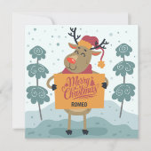 Cheeky Reindeer Christmas Greeting Card カード (正面)