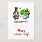 Cheeky Valentine Card Cute Food Pun Humor シーズンカード (正面)