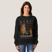 Cheems Bonk Ugly Christmas Sweater Doge Meme Desig スウェットシャツ (正面フル)