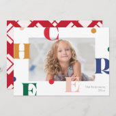 CHEER - 遊び心あふれるホリデー写真デザイン シーズンカード (正面/裏面)