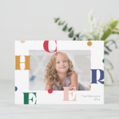 CHEER - 遊び心あふれるホリデー写真デザイン シーズンカード (スタンド正面)